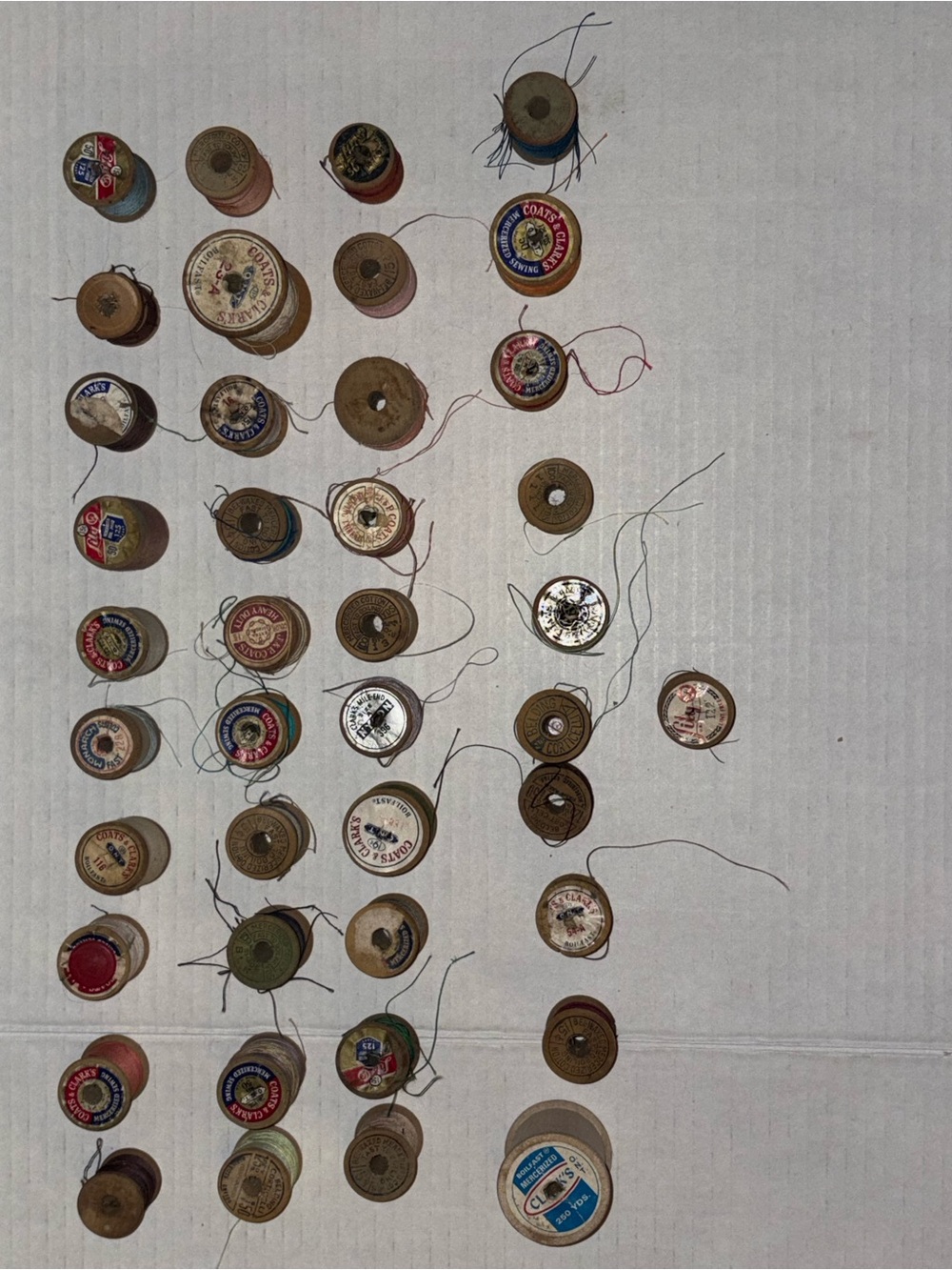 Vintage Lot Of Wooden spools of thread Corticelli, Coats & Clark’s misc